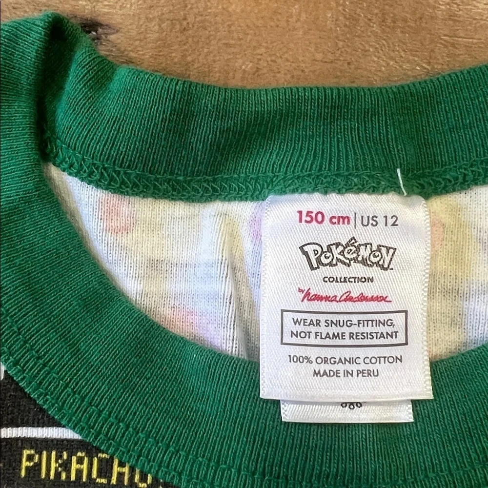 Hanna andersson Pokemon pikachu holiday Christmas pajamas size 12